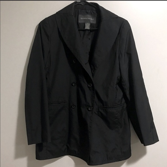 EUC Banana Republic Peacoat Rain Jacket Black